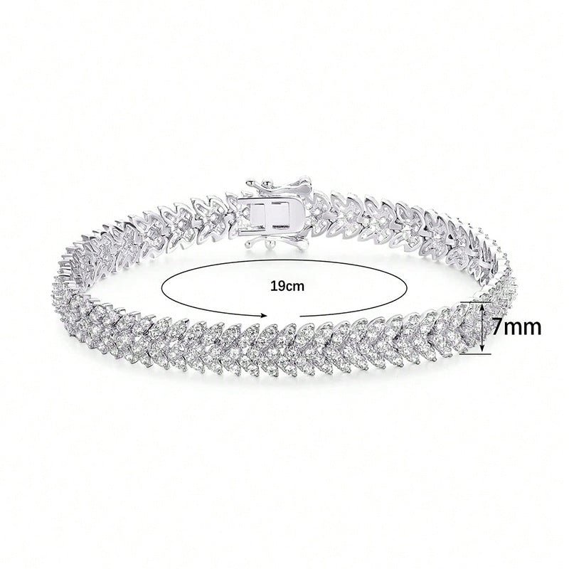 QVL Fishbone Tennis Bracelet