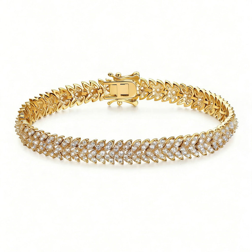 QVL Fishbone Tennis Bracelet