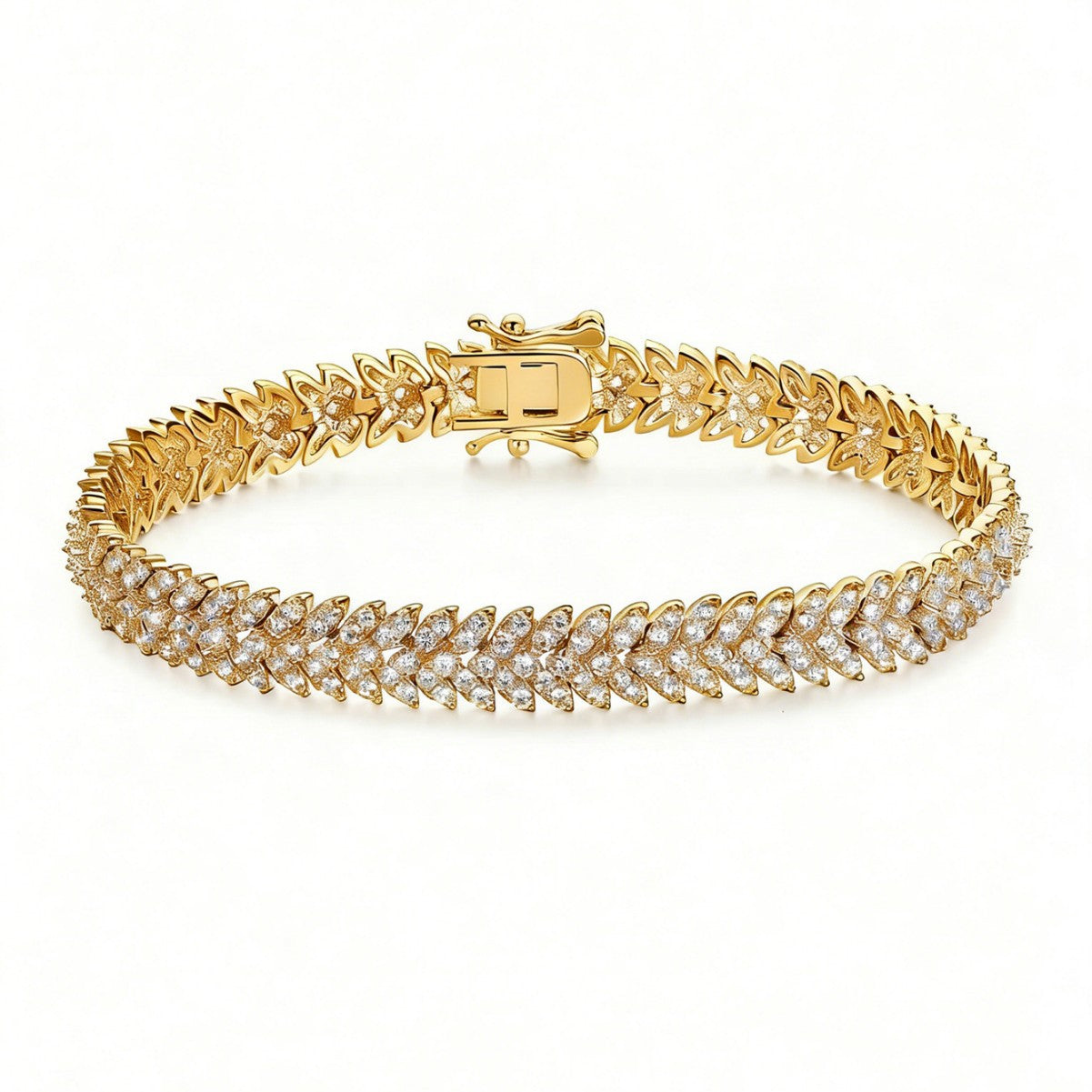 QVL Fishbone Tennis Bracelet