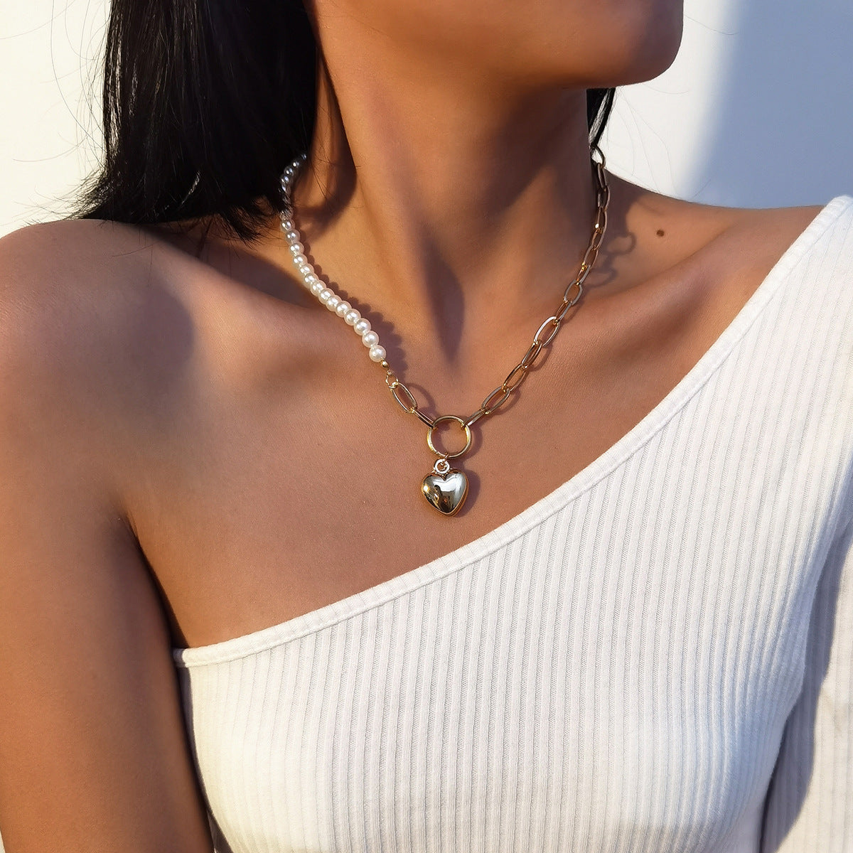 QVL Pearl Heart Necklace