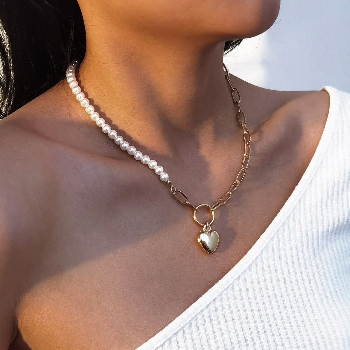 QVL Pearl Heart Necklace