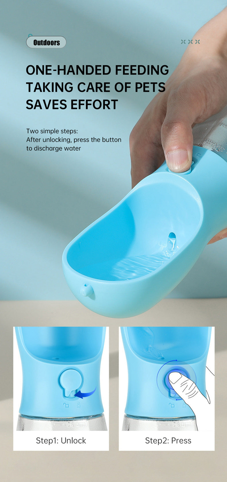 QVL 3-in-1 Pet Travel Bottle