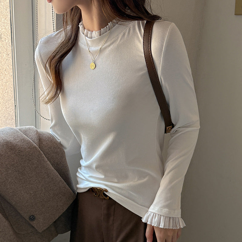 QVL Women's Lace-Trim Layering Top